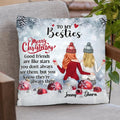 Personalized Besties Pillow Cover - Christmas Gift Idea for Friends/Besties/Sisters - Merry Christmas