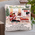 Personalized Hugging Couple Xmas Pillow Cover - Gift Idea For Couple - To The Best Wife In The Whole Universe