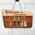 Personalized Hiking Couple Wooden Sign - Couple With Up to 3 Dogs - Gift Idea For Couple/Hiking/Dog Lover - Welcome To Our Adventure