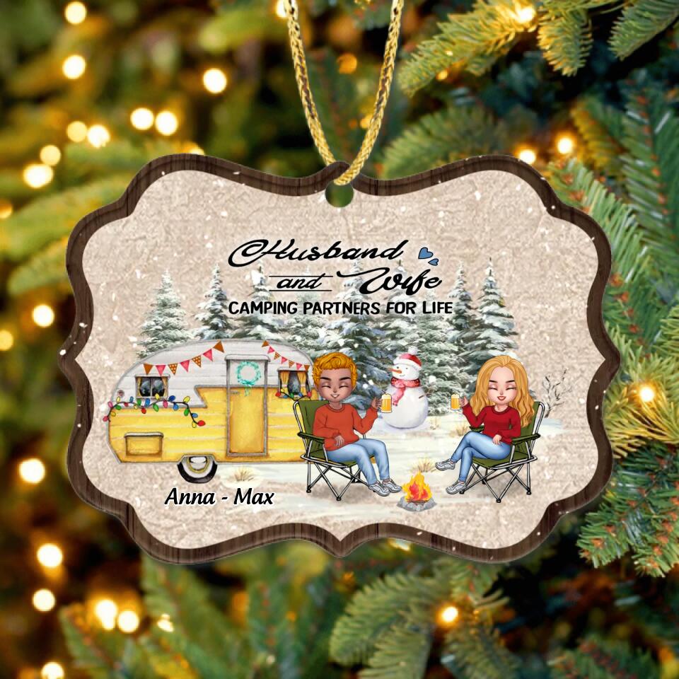 Personalized Couple Camping Circle Wooden Ornament - Christmas Gift Idea For Couple/Camping Lover - Annoying Each Other For 20 Years And Still Going Strong