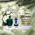 Personalized Memorial Rectangle Ornament - Gift Idea For Family - Up to 4 People - I Know Heaven Is A Beautiful Place Because They Have My Dad & Mom