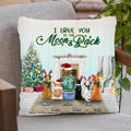 Personalized Christmas Dog Mom Pillow Cover - Up to 5 Dogs - Gift Idea For Dog Lover/Dog Mom - I Love You To The Moon & Back