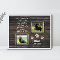 Personalized Memorial Pet Poster - Upload 2 Photos - No Longer By Our Sides But Forever In Our Hearts