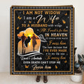 Personalized Memorial Couple Quilt/Fleece Throw Blanket/Pillow Cover -  Memorial Gift Idea For Couple - I Am A Wife To A Husband With Wings