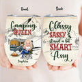 Personalized Camping Queen Wine Tumbler - Gift Idea For Camping Lovers - Camping Queen Classy Sassy And A Bit Smart Assy