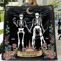 Personalized Skeleton Couple Fleece Throw Blanket/Quilt - Horoscope Gift Idea For Couple - Till The Death Do Us Part