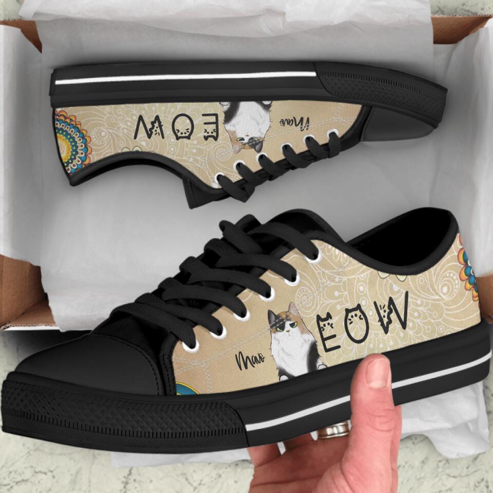 Personalized Meow Cat Sneakers - Up to 4 Cats - Gift Idea For Cat Lovers