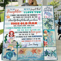 Personalized Mermaid Fleece Throw Blanket/Quilt - Gift Idea From Dad To Daughter - Never Forget That I Love You