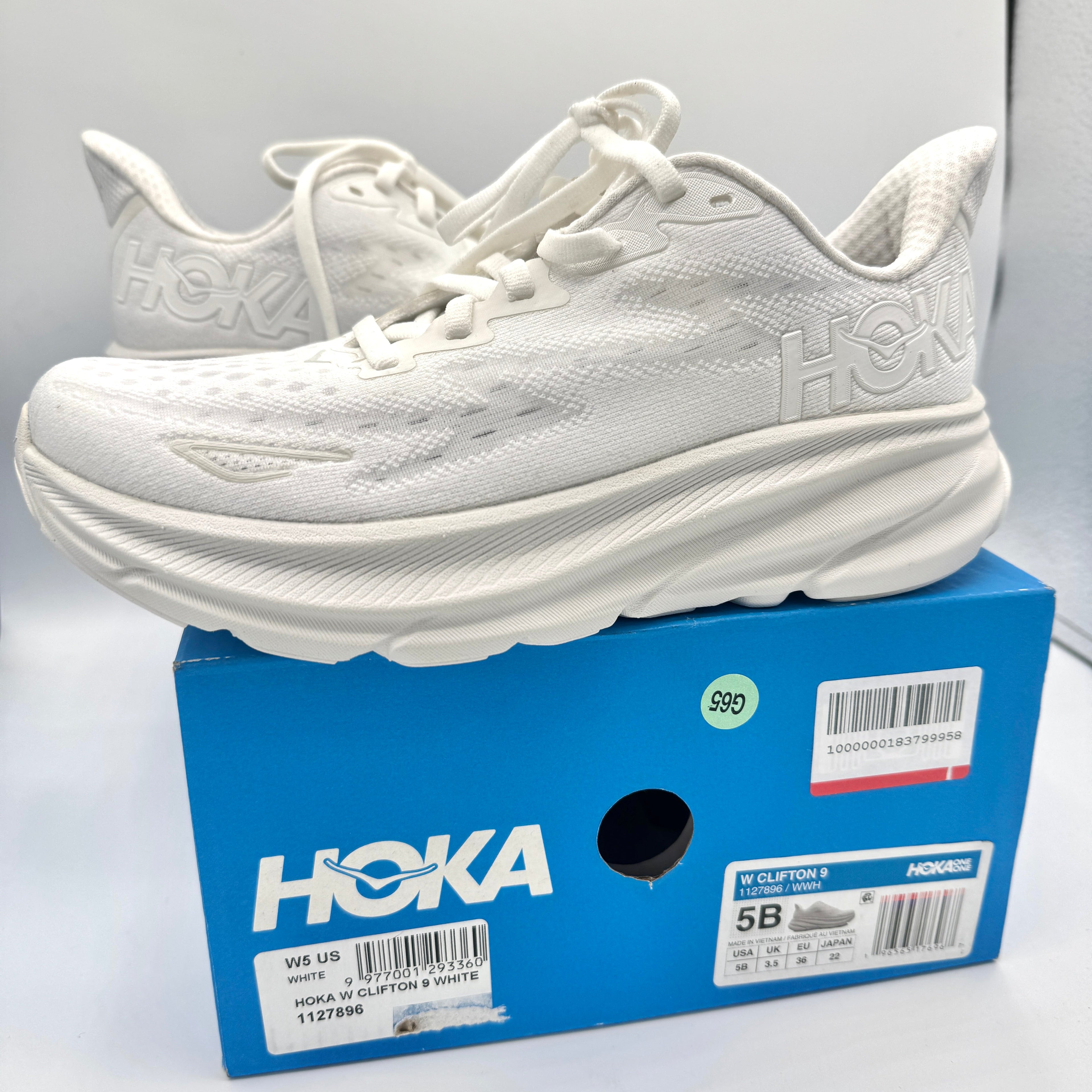 Hoka Clifton 9 White Women’s Running Shoes Athletic Sneakers