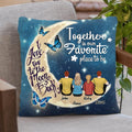 Personalized Family Pillow Cover/Fleece Throw Blanket/Quilt - Gift Idea For Family - Up to 4 People - Together Is Our Favorite Place To Be