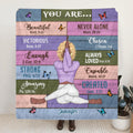 Personalized Daughter Bible Verses Quilt/Fleece Throw Blanket/Pillow Cover - Gift Idea For Daughter - God Says You Are