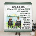 Personalized Fishing Couple Quilt/Fleece Throw Blanket - Gift Idea For Couple/Fishing Lovers - You Are The Rod To My Reel