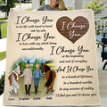 Personalized Farmer Horse Couple Quilt/Fleece Throw Blanket - Gift Idea For Couple/Husband And Wife/Mother's Day Gift From Husband - I Choose You