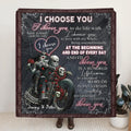 Personalized Skull Couple Quilt/Fleece Throw Blanket - Gift Idea For Couple/Halloween - I Choose You