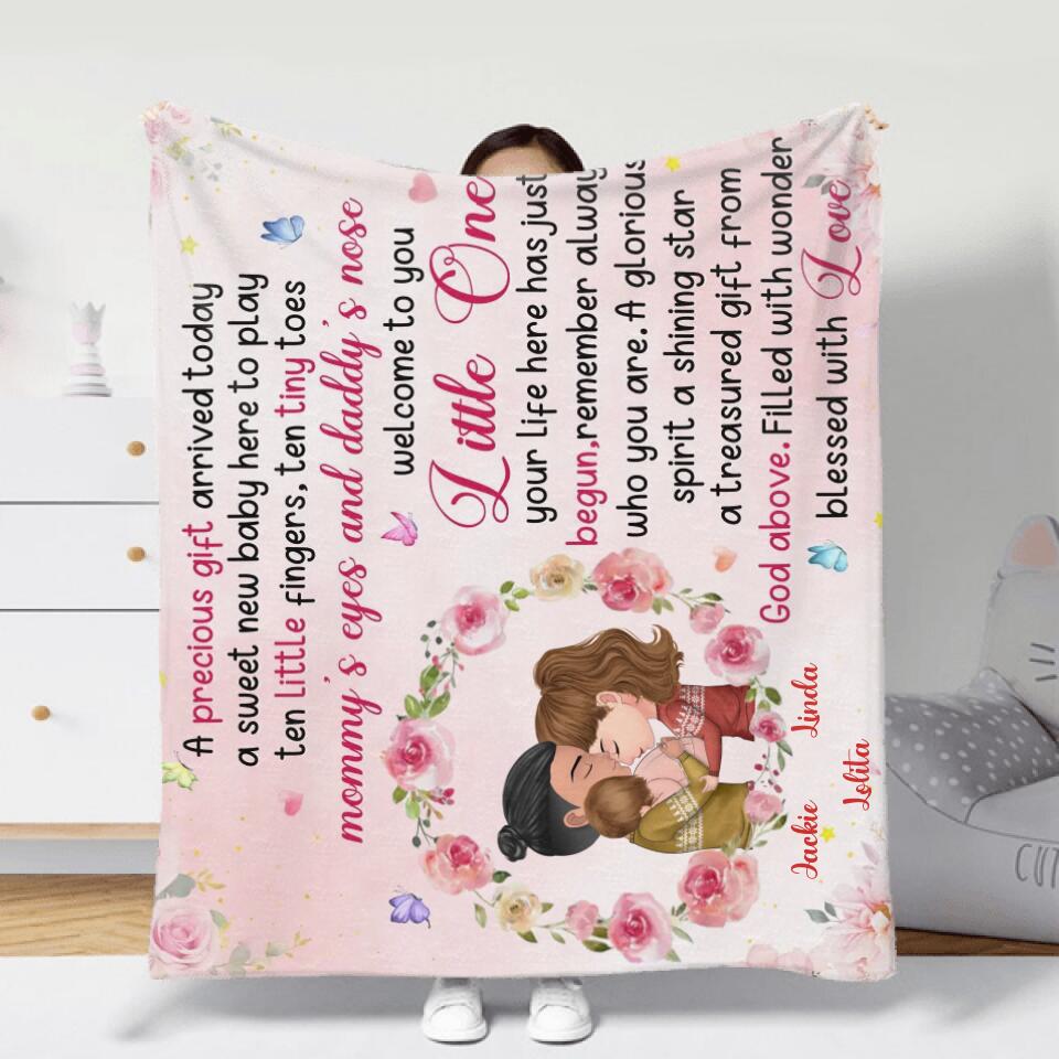 Personalized Baby Fleece Throw Blanket - Gift Idea For Baby - A Precious Gift Arrived Today