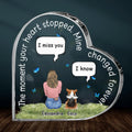 Personalized Memorial Pet Crystal Heart - Up to 4 Pets - Memorial Gift for Dog/Cat/Rabbit Lover - The Moment Your Heart Stopped Mine Changed Forever