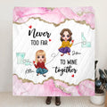 Personalized Long Distance Besties Quilt/Fleece Blanket - Gift For Best Friends