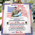 Personalized To My Veteran's Mom Fleece Throw Blanket/Quilt - Gift Idea For Mom/Mother's Day Gift - I Love You Mom