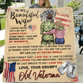 Personalized My Wife Fleece Throw Blanket/Quilt - Gift Idea For Veteran's Wife/Gift For Her/ Mother's Day Gift For Wife From Husband