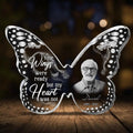 Personalized Memorial Photo Butterfly Acrylic Plaque - Memorial Gift Idea For Christmas - Your Wings Were Ready But My Heart Was Not