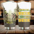 Personalized Hunting Friends Drinking Tumbler - Up to 4 People - St Patrick's Day Gift Idea For Friends/Couple/Drinking/Hunting Lovers - Drinking Beer Shooting Deer