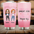 Personalized Dear Mom Tumbler - Gift Idea For Mother's Day From Daughter - Up to 4 People - Dear Mom Great Job I Am Awesome Thank You