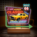 Personalized Classic Acrylic Night Light - Gift For Car Owner/Birthday - Route 66 - I Am Classic