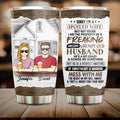 Personalized Couple Tumbler - Best Gift Idea For Wife/Husband/Couple - Sorry I'm A Spoiled Wife But Not Yours