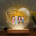 Personalized Mother Acrylic Night Light - Up to 3 Children - Gift Idea for Mother's Day -  A Mother's Love Is The Heart Of The Family