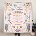 Personalized Grandma Fleece Throw Blanket/Quilt - Mother's Day Gift Idea for Grandma - Pretend This Is A Big Warm Hug From All Of Us