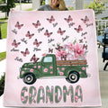 Personalized Nana Fleece Throw Blanket - Gift Idea For Grandma/Mother's Day - Up to 12 Butterflies - Grandma