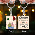 Personalized Bestie Long Distance Wooden Keychain - Gift Idea For Friends/Besties/Sisters - Distance Means So Little When Someone Means So Much