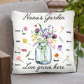 Personalized Grandma Pillow Cover - Up to 10 Kids - Mother's Day Gift For Grandma - Nana's Garden Love Grows Here