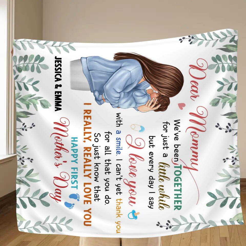 Personalized Mom & Baby Quilt/Fleece Throw Blanket - Gift Idea For First Mother's Day - I Really Really Love You