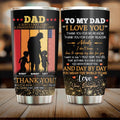 Personalized Father Tumbler - Gift Idea For Father's Day From Son And Daughter - Dad A Son's First Hero A Daughter's First Love