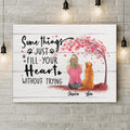 Personalized Dog Mom Canvas - Mom With Up to 4 Dogs - Gift Idea For Mother's Day/Dog Lovers - Somethings Just Fill Your Heart Without Trying