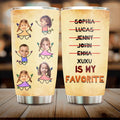 Personalized Grandma Favorite Child Tumbler - Gift Idea For Grandma/Mother's Day - Up to 6 Kids