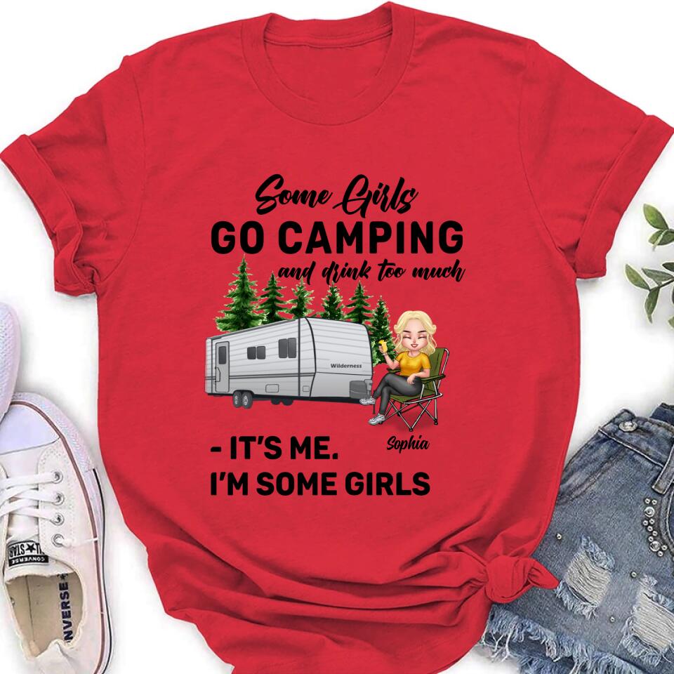 Personalized Camping Lady Shirt/Pullover Hoodie - Woman/Couple - Gift Idea For Camping Lover