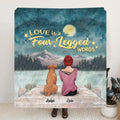 Personalized Pets Mom Quilt/Fleece Blanket - Mom With Up to 5 Pets - Best Gift For Cat Lovers, Dog Lovers - Love Is Four-Legged Words - FD19NO