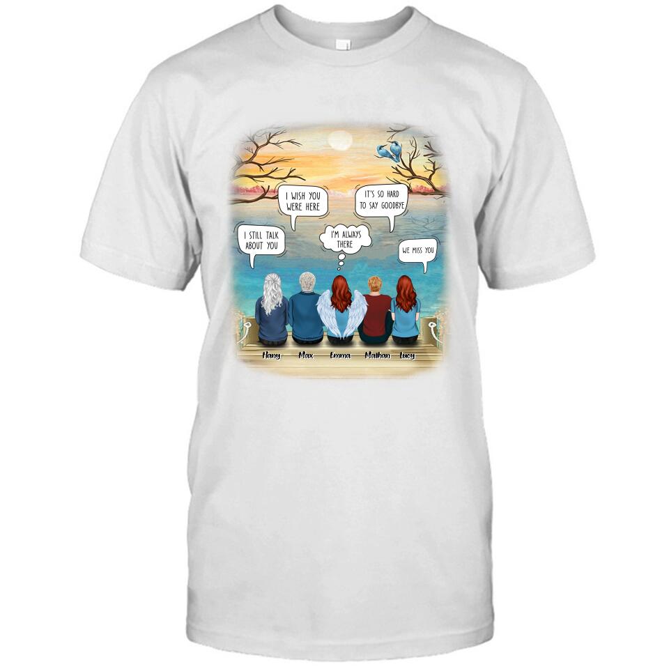 Personalized Memorial T-Shirt/Hoodie - Up to 5 People - Sympathy Gift For Loss Of Family Member