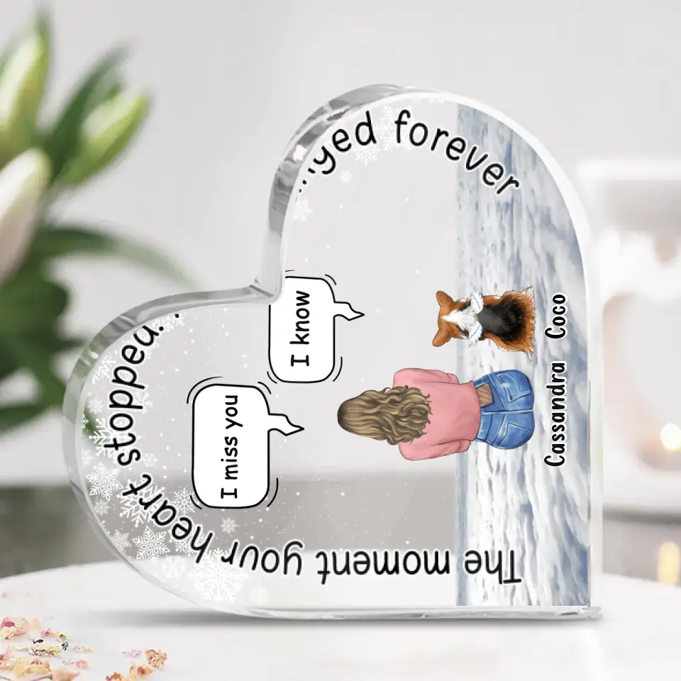 Personalized Pet Heart Shaped Acrylic Plaque - Up to 4 Pets - Gift Idea For Couple/Dog/Cat Lover - You Left Paw Prints On My Heart