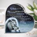 Personalized To My Daughter/Son Lion Acrylic Plaque - Gift Idea For Daughter/Son From Dad - Never Feel That You Are Alone