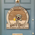 Personalized Dog Wooden Sign - Up to 6 Dogs - Gift Idea for Dog Owners - Bar & Grill Hope You Brought Alcohol & Dog Treats