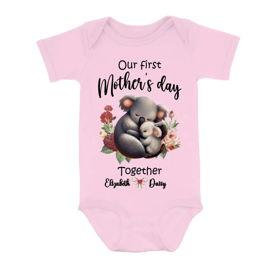 Personalized Koala Baby Onesie/T-Shirt - Gift Idea for Baby/Mother's Day - Our First Mother's Day Together
