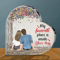 Personalized Couple Acrylic Plaque - Anniversary Gift Idea For Couple - My Favorite Place Is Inside Your Hug