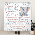 Personalized Elephant Quilt/Fleece Throw Blanket - Gift Idea For Mother's Day - To My Mommy I've Only Been Your Little One For Just A Little While