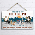 Personalized Camping Couple With Pet Wooden Sign - Couple With Up to 4 Pets - Gift Idea For Camping/Dog/Cat Lovers - Welcome To The Fire Pit