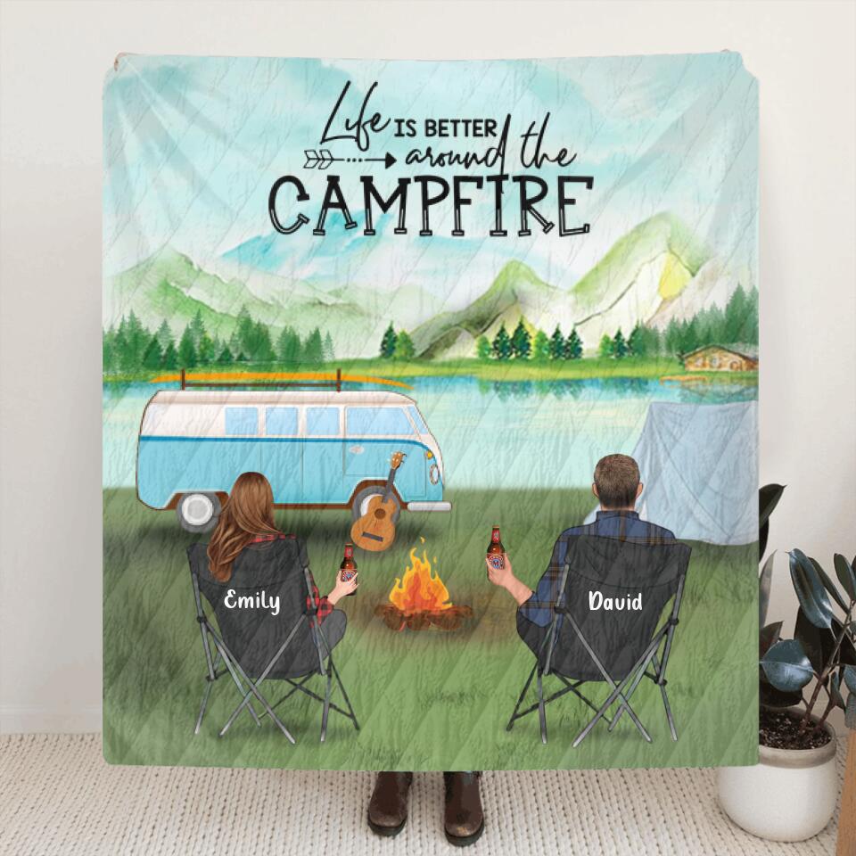 Personalized Camping Blanket - Gift for whole family, camping lovers - Happy Camper