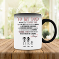 Personalized Family Color Changing Beverage Mug - Parents with Up to 3 Children & 2 Pets - Gift Idea For Family/Father's Day - To My Dad