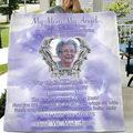 Personalized Memorial Photo Fleece Throw Blanket/Quilt - Memorial Gift Idea for Father's Day/Mother's Day - My Angel Your Battle Is Now Over